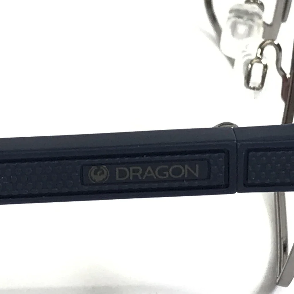Dragon Eyeglasses Frames DR2004 410 Blue Silver Rectangle Full Rim 54-17-145